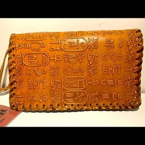Egyptian holographic alphabet women’s Cross Bag Leather